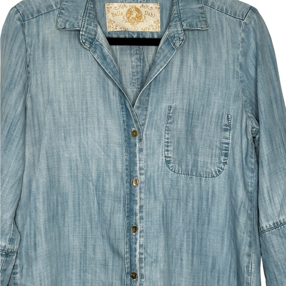 Bella Dahl Light Blue Tencel Button-Up Casual Shirt Sz S - Picture 3 of 14